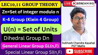 Lecture 1011 Group Theory Un General Linear Group special Linear Dihedral Group Permutations [upl. by Ettenaj]