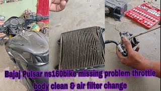 Bajaj Pulsar bike ns 160 bs6 missing problem throttle body amp fuel injector how to clean ns160 bike [upl. by Penni]