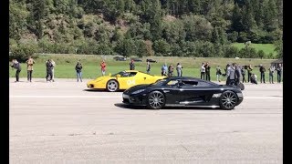 DRAG RACE Ferrari Enzo vs Koenigsegg CCX [upl. by Gnolb]