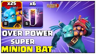 OVERPOWERED  Th13 Mass Super Minion  Bat Spell Attack Strategy in Clash of Clans [upl. by Ingham]