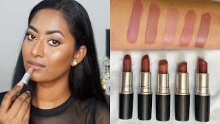 MY TOP 5 MAC Cosmetics Nude lipsticks for DUSKY  BROWN  DEEP Indian Skin tones 💄 [upl. by Nhar888]