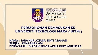 PERMOHONAN KEMASUKAN UNIVERSITI  PENGAJIAN AM MATRIKULASI [upl. by Raskin]