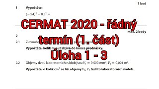 Přijímačky z matiky CERMAT čtyřleté obory  řádný termín 2020 1 část  1  3 úloha [upl. by Eirised615]