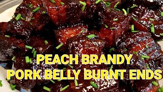 PEACH BRANDY SMOKED PORK BELLY  BACONPORK BELLY BURNT ENDS RECIPE  OVEN BAKED PORK BELLY RECIPE [upl. by Annatnom]