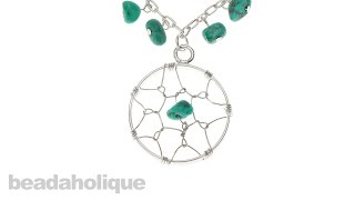 How to Make a Wire Wrapped Dream Catcher Open Frame Pendant [upl. by Nahtad804]