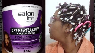 Permanente Afro  Relaxante Cachos Soltos Salon line  Passo a Passo [upl. by Lissner]