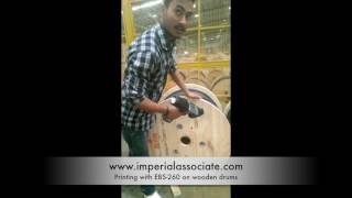 EBS 260 Printing on Wooden Wire Drums [upl. by Ecerahc]