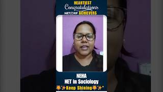 Neha Qualified NET in Sociology  shorts ugcnetsociology ugcnet2024 ugcnettopper [upl. by Aphra]