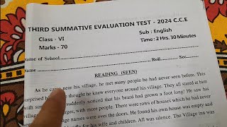 class 6 english 3rd unit test question paper 2024  class 6 english 3rd unit test suggestion 2024 [upl. by Yoc]