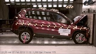 2013 VW Tiguan  Frontal Crash Test by NHTSA  CrashNet1 [upl. by Bogosian]