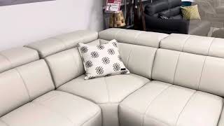 Franco Ferri Italia Leather White Designer Reclining Corner Sofa Suite [upl. by Niletak]