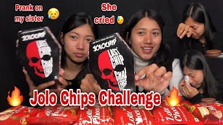 JOLO CHIPS CHALLENGE🔥🔥World’s hottest chips  Faint PRANK on sister😵😵 she cried😓😓 [upl. by Capone]