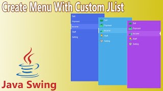 Java Create Menu  Custom JList [upl. by Nitsew]