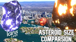 Asteroid SIZE Comparison On The Earth 🌎🌑 [upl. by Montagna279]