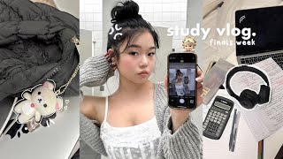 STUDY VLOG🍓 Pulling an all nighter on Campus Finals szn Christmas market etc [upl. by Zarger]