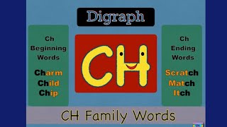 Digraph CH Sound  CH Beginning and Ending Words  Phonics english phonics [upl. by Sarad]