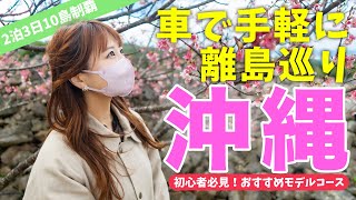 【沖縄】本島から車で行ける離島10島！離島初心者必見の解説付き！桜も楽しむ2泊3日冬の沖縄観光ガイド  モデルコース  4K  旅行  Okinawa [upl. by Harmonie]