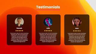 Responsive Testimonials Section using HTML amp CSS  Step by Step Tutorial [upl. by Torray]