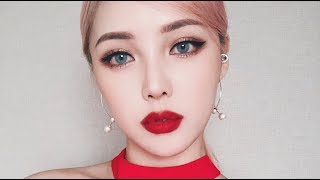 BOLD RED LIP MAKEUP💋 With sub 볼드 레드 립 메이크업 [upl. by Asilad]