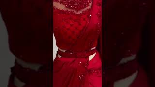 Classy beautiful reddish colour saree trending saree collection shorts shortsvideo bridal [upl. by Edithe919]