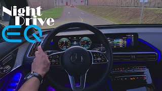 MercedesBenz EQC 400 4MATIC  POV Night Drive  Ambilight  Electric SUV  AMGLine [upl. by Ribaudo]