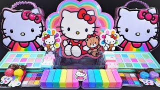 Kitty Rainbow Slime Mixing Random Cute shiny things into slime ASMR Satisfying slimevideos 슬라임 [upl. by Atiuqin191]