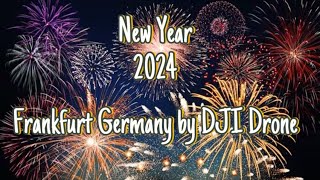 2024 New year fireworks shot on DJI drone Frankfurt am Main Germany [upl. by Halian]