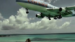 Corsairfly  Boeing 747400 landing at St Maarten [upl. by Annawak]