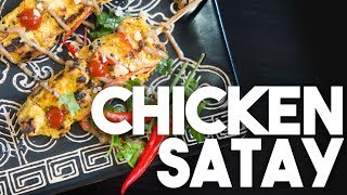 🌶Thai CHICKEN SATAY with Peanut Sauce  Street Food  Kravings [upl. by Engel]