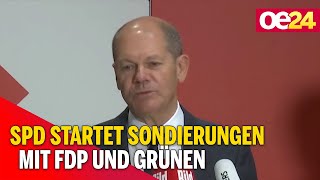 SPD startet Sondierungen mit FDP und Grünen am Donnerstag [upl. by Eiramlatsyrc439]