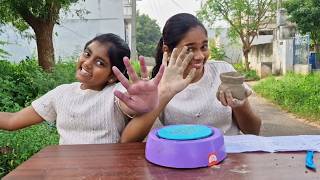 Mini Pottery WHEEL🍯🏺 machine for Diya UNBOXINGDIYDiyaIshwarya [upl. by Hallerson]