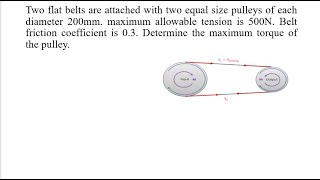 Two flat belts are attached with two equal size pulleys of each diameter 200mm [upl. by Richter]