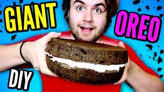 DIY GIANT OREO  How To Make BIGGEST Oreos Cookie EVER [upl. by Yur530]