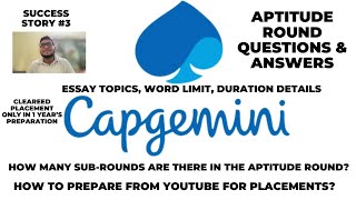 capgemini Aptitude Round Questions amp Answers 2024 Capgemini Essay round details [upl. by Ermentrude528]