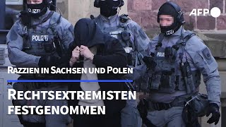 Razzia gegen Rechtsextremisten in Sachsen  AfDPolitiker festgenommen  AFP [upl. by Adrahs]