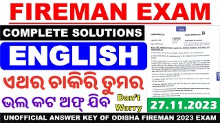 Fireman Exam English AnswersUnofficial English AnswersFireman Exam 2023By Chinmaya SirAll MCQs [upl. by Ahtar414]