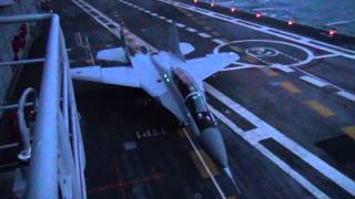 MiG29KUB Night Takeoff From Vikramaditya [upl. by Anemij]