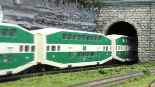 GoTrain HO Scale with 9 Cars and 2 Engines [upl. by Dimmick547]