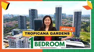 House Tour 43 RM680k Fully Furnished 1 Bedroom in Tropicana Gardens Next to Shopping Mall amp MRT [upl. by Arikahc]