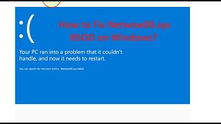 How to Fix Netwsw00sys BSOD on Windows [upl. by Anived]