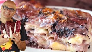 LASAGNA al RADICCHIO e FORMAGGIO e NOCI ricetta delle lasagne al radicchio con le noci [upl. by Keese]