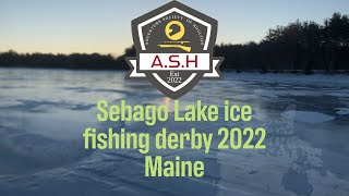 Sebago Lake ice fishing derby 2022 Maine [upl. by Anemix]