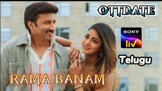 Rama Banam Ott Release Date l moviesupdates youtube youtube viral telugumovies [upl. by Pillyhp]