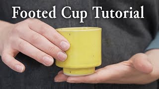 How to Slab Build a Cup with a Raised Foot  Slab Template Tutorial [upl. by Ranson]