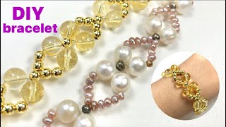 How to make a citrine and hematite bracelet  bracelet beadedbracelet jewellery [upl. by Ernst129]