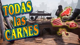 CONAN EXILES  TODOS los tipos de🍖CARNES🥩  Exquisita Abisal Silvestre [upl. by Nauqal765]