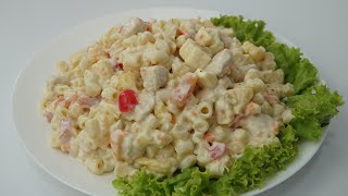 CHICKEN MACARONI SALAD PINOY STYLE WITH FRUIT COCKTAIL [upl. by Bancroft590]