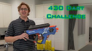 SHOOTING 430 NERF DARTS AS FAST AS POSSIBLE 17  Nerf Rival Perses w Out of Darts Hopper Extension [upl. by Ladnik]