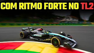 Hamilton e Russell repetem bom ritmo com a Mercedes no TL2 do GP da Bélgica  Norris P1  F1 [upl. by Aralk487]