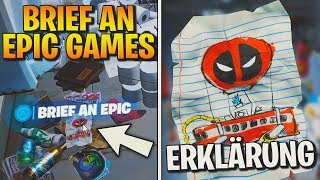 Fortnite Finde Deadpools Brief an Epic Games ✉ Erklärung Season 2 Aufgabe  Detu [upl. by Aivek]